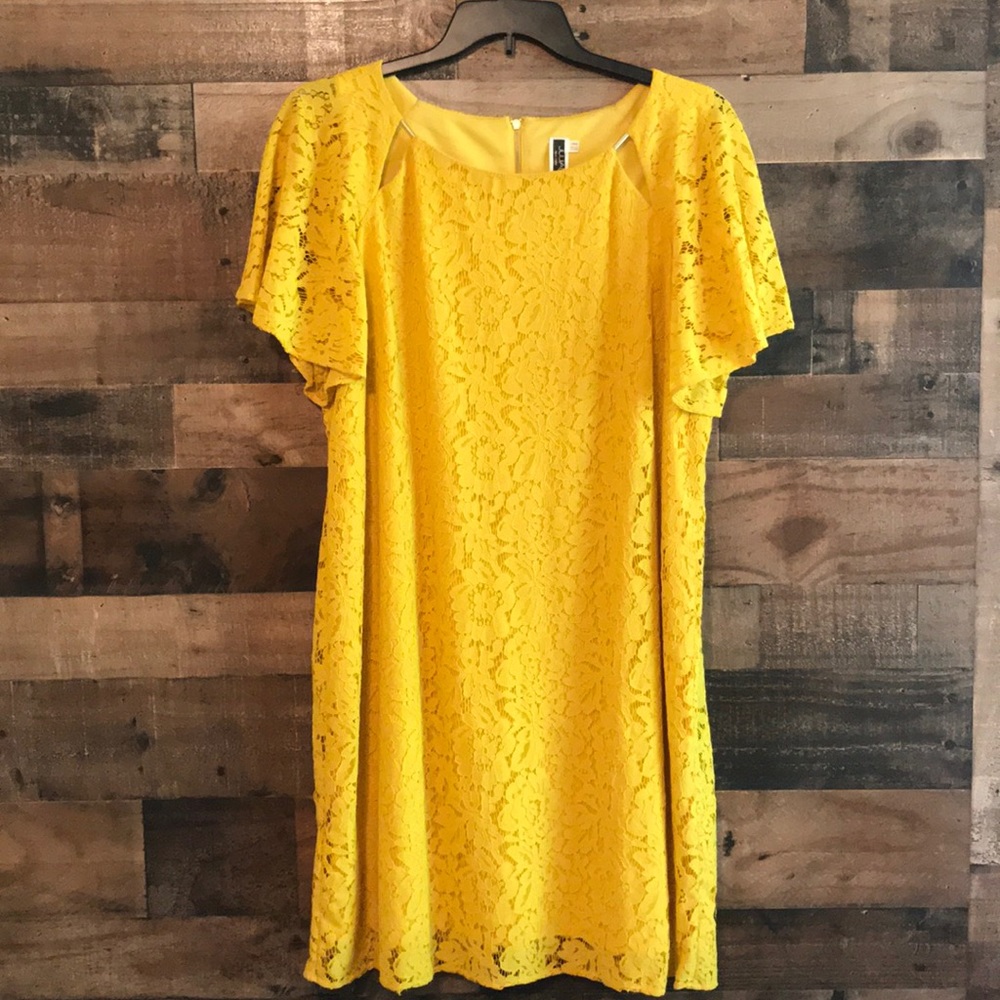 Julian Taylor flutter sleeve shift dress 18W